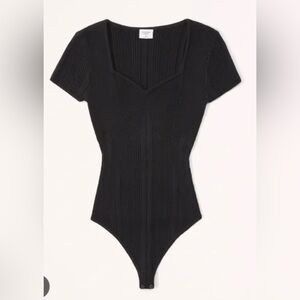 Abercrombie & Fitch Black V-Neck Sweater Bodysuit